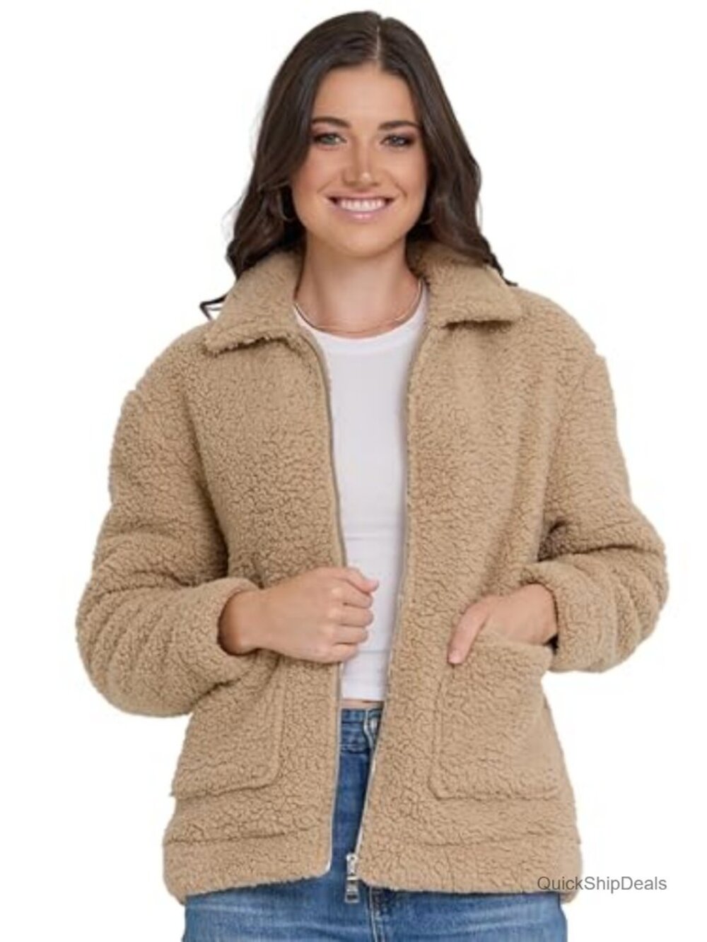 Oversized Faux Fur Shearling Jacket Faux Fur Winter Coat